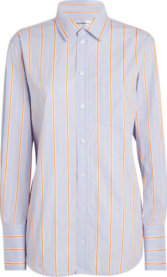 Victoria Beckham Tab-Detail Stripe Shirt