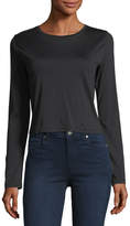 Thumbnail for your product : J Brand Carolina Long-Sleeve Cropped Cotton Tee