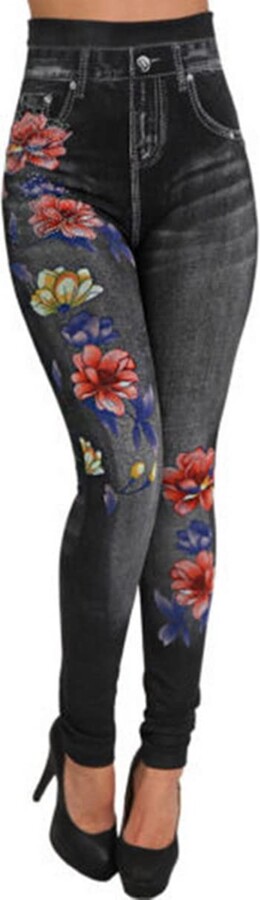 LDadgf Fashion Leggings for Women Plus Size Lace Trim Leggings