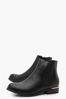 Thumbnail for your product : boohoo Metallic Trim Chelsea Boots