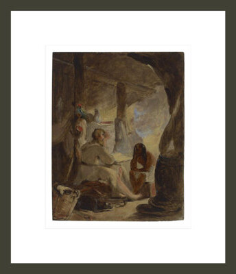 1000Museums Robinson Crusoe and Friday in the Cave by Thomas Sully -Framed Giclee Print