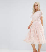 Thumbnail for your product : ASOS Petite Lace Crop Top Midi Prom Dress