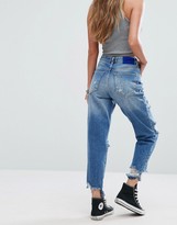 Thumbnail for your product : Pull&Bear Ripped Mom Jeans
