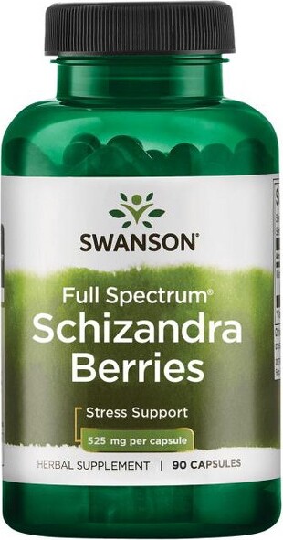 Swanson Health Products Swanson Herbal Supplements Full Spectrum Schizandra Berries 525 mg 90 Caps.