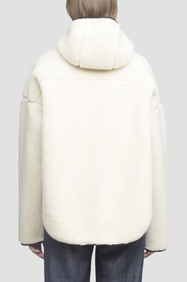 3.1 Phillip Lim Sherpa Bonded Hooded Jacket in ivory