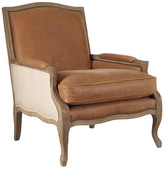 Thumbnail for your product : OKA Burford French Style Tobacco Leather Armchair