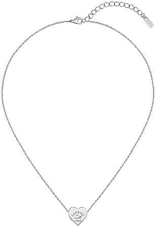 Lacoste Women's Love My Crocodile Heart Stainless Steel Short Pendant Necklace