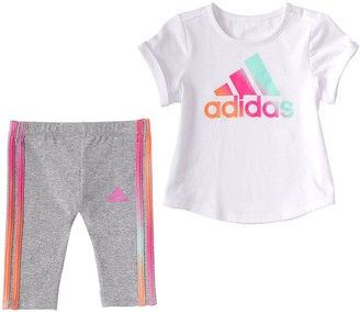 adidas Baby Girl Iridescence Capri Tights & Tee Set - ShopStyle