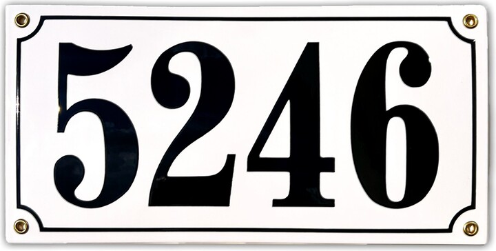 Personalised Enamel Address Sign cm | 5.9" X 11.8" - New Porcelain House Number Plaque, Customisable