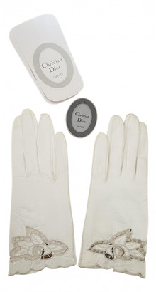 Christian Dior White Leather Gloves