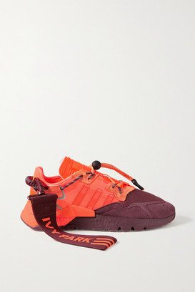 adidas Ivy Park Nite Jogger Canvas-trimmed Ripstop, Neoprene And Suede Sneakers - Orange