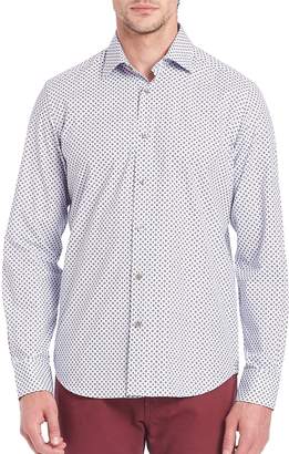 Saks Fifth Avenue Men's Cotton Shirt with Long Sleeves