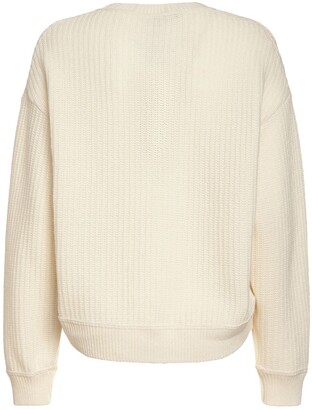 Ermanno Scervino Wool Blend Rib Knit Crewneck Sweater