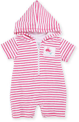 Kissy Kissy Deep Sea Delight Striped Terry Shortall, Size 3-18 Months