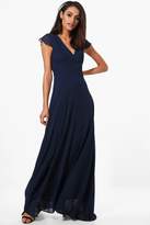 Thumbnail for your product : boohoo Boutique Chiffon Cap Sleeve Maxi Dress