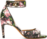 Thumbnail for your product : Givenchy Black Leather Floral Printed Sharklock Heels