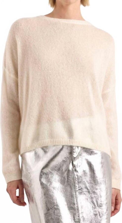 Brodie Cashmere Estelle Sparkle Crew Jumper In Ivory