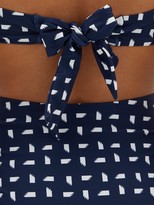Thumbnail for your product : Self-Portrait Printed Bandeau Bikini Top - Navy White