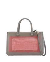 Thumbnail for your product : VBH Pandora Demi Vitello & Crocodile Small Tote Bag, Gray/Pink