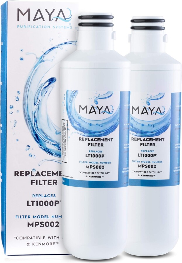 Maya LT1000P Water Filter Replacement, Compatible with: Lg ADQ747935, MDJ64844601, LMXS28626D, LT1000PC, Lt-1000PC Kenmore 46-9980, 469980, 2 Pack - W