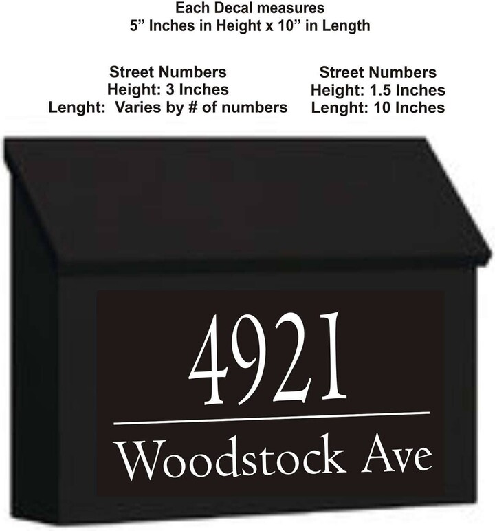 Modern House Numbers Mailbox Decals Address Sign Front Door Decor New Home Gift Mail | 1 5" X 10" Vinyl Decal