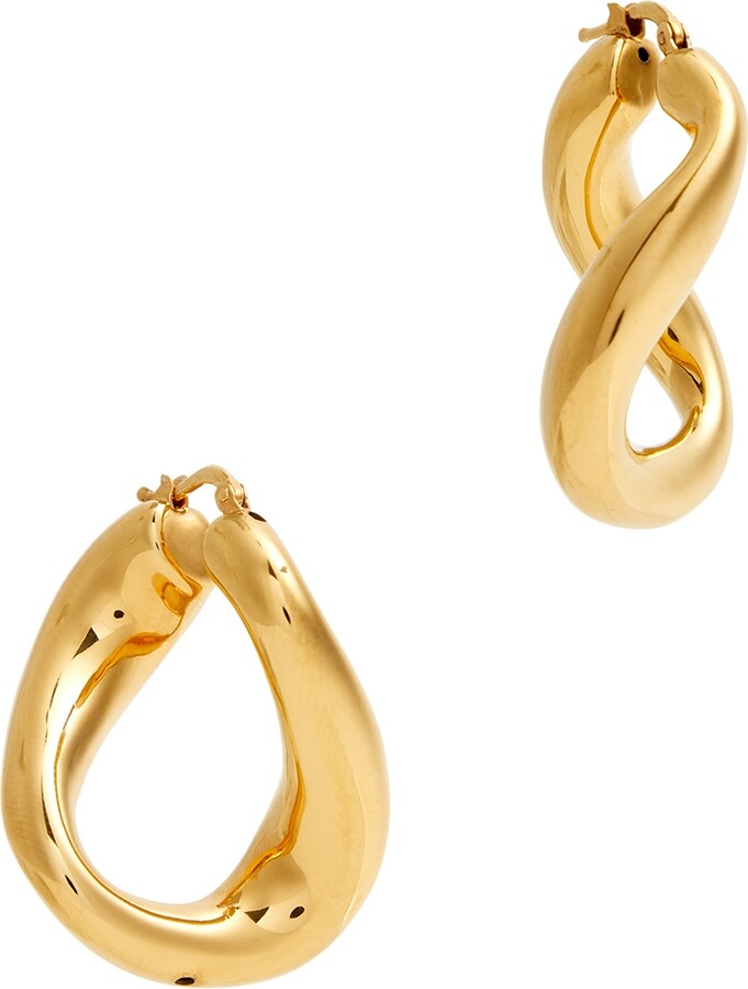 Jil Sander Hoop Earring, Earring, Gold, One Size, Curved Design - ShopStyle
