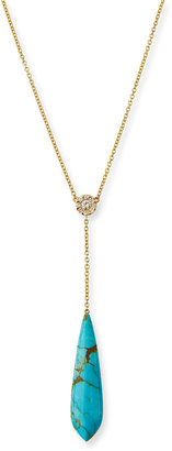 Rina Limor Fine Jewelry Signature Turquoise & Diamond Drop Pendant Necklace