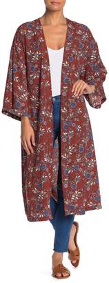 ALL IN FAVOR Long Printed Kimono