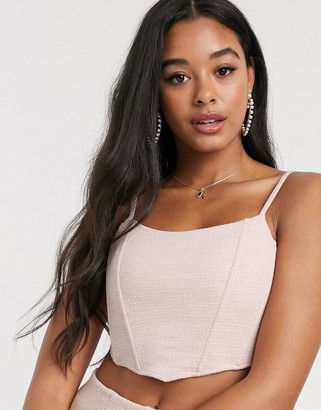 ASOS DESIGN co-ord boucle corset in pink