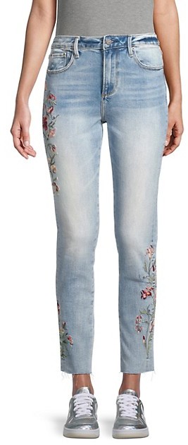 driftwood jackie embroidered skinny jeans