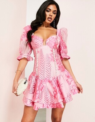 Pink Puff Sleeve Dresses