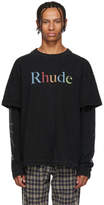 Thumbnail for your product : Rhude Black Layered Multicolor Logo T-Shirt
