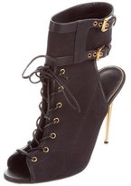 Thumbnail for your product : Tom Ford Leather-Trimmed Canvas Ankle Boots