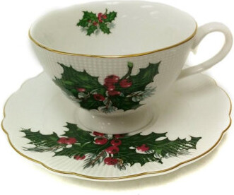 Rosalind Wheeler Augie Holly 6 Piece Coffee Mug and Saucer Set