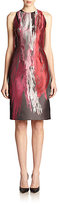 Thumbnail for your product : Carmen Marc Valvo Brush-Stroke Sheath Dress