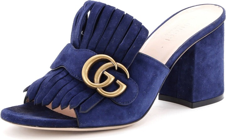 Mid Heel Gucci Women's Slide With Double G Gucci Marmont