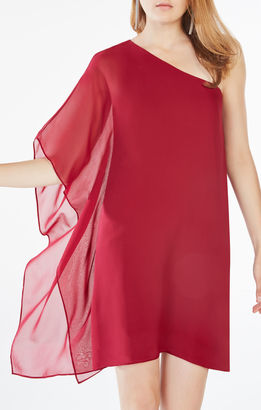 BCBGMAXAZRIA Alana One-Shoulder Silk Dress