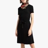 Thumbnail for your product : La Redoute Collections Knitted Mini Dress with Drawstring Waist and Short Sleeves