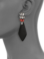 Thumbnail for your product : Alexis Bittar Cubist Lucite & Crystal Deco Open Link Clip-On Drop Earrings