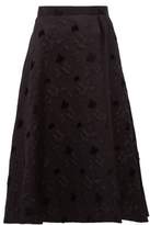 Thumbnail for your product : Noir Kei Ninomiya Side-slit A-line Floral-cloque Skirt - Womens - Black