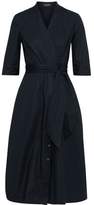 Thumbnail for your product : Saloni Mae-b Wrap-effect Cotton-blend Poplin Midi Dress
