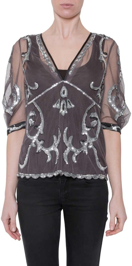 long sheer overlay top