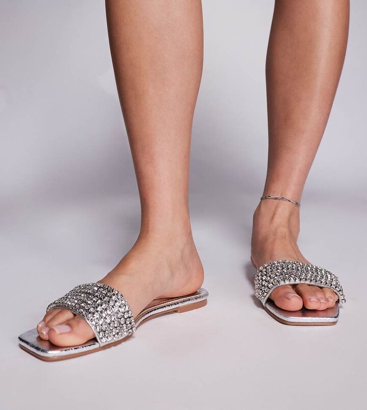 Wide Fit Silver Sandals ShopStyle