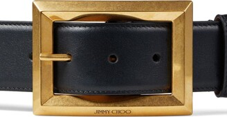 Jimmy Choo Black Leather JC Logo Belt 80CM Jimmy Choo