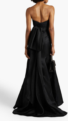 Carolina Herrera Strapless bow-embellished silk gown