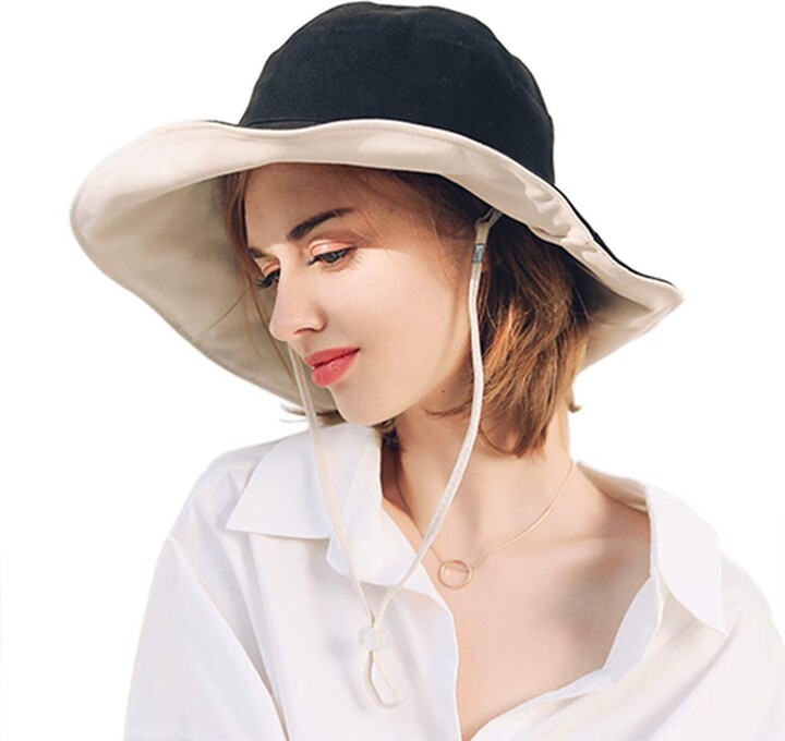 Kojoon Women Wide Brim Bucket Hats UV Sun Protection Hat Foldable Bucket Outdoor  Hat - ShopStyle