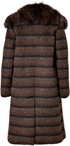 Thumbnail for your product : Ferragamo Wool-Mohair-Alpaca Coat with Fox Fur Front