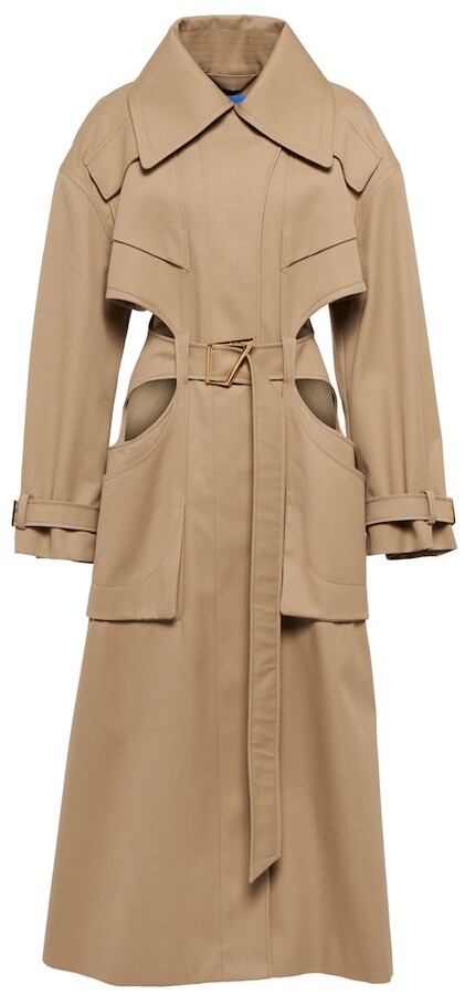 Thierry Mugler Cutout belted trench coat - ShopStyle