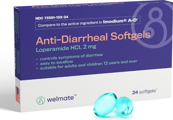 WelmateAnti-DiarrhealLoperamideHCl2mgSotfgels24ct