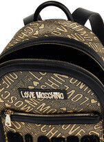 Thumbnail for your product : Love Moschino Metallic faux leather jacquard backpack